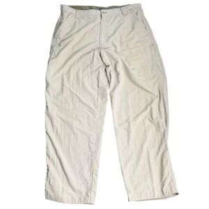 REI Mens Sahara UPF 40+ Hiking Pants Khaki Tan Nylon 36x30
